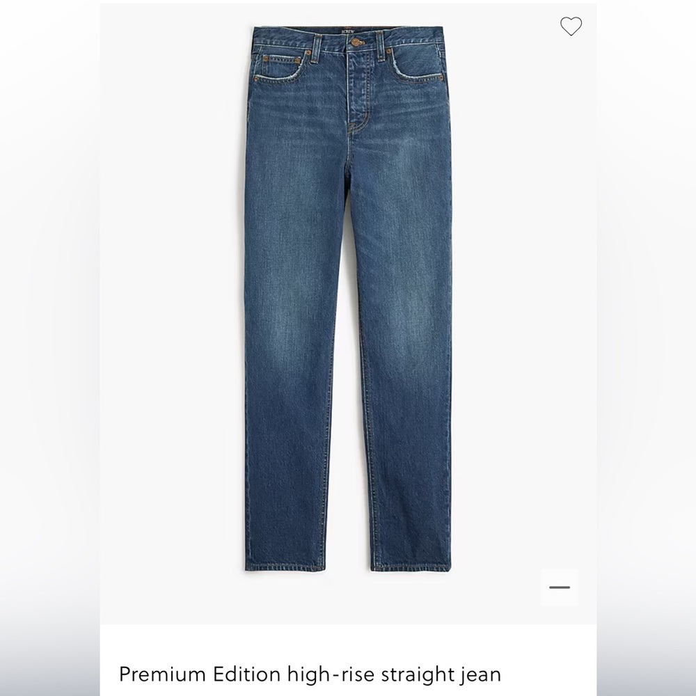 NWT j. crew premium edition high rise straight Jean size 30. Retail $148